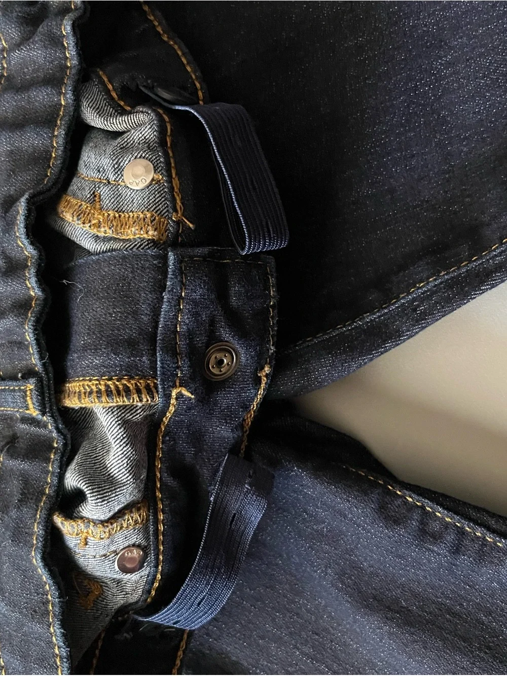 GAP Dark Wash Kids Jeans - Navy with Yellow Stitching